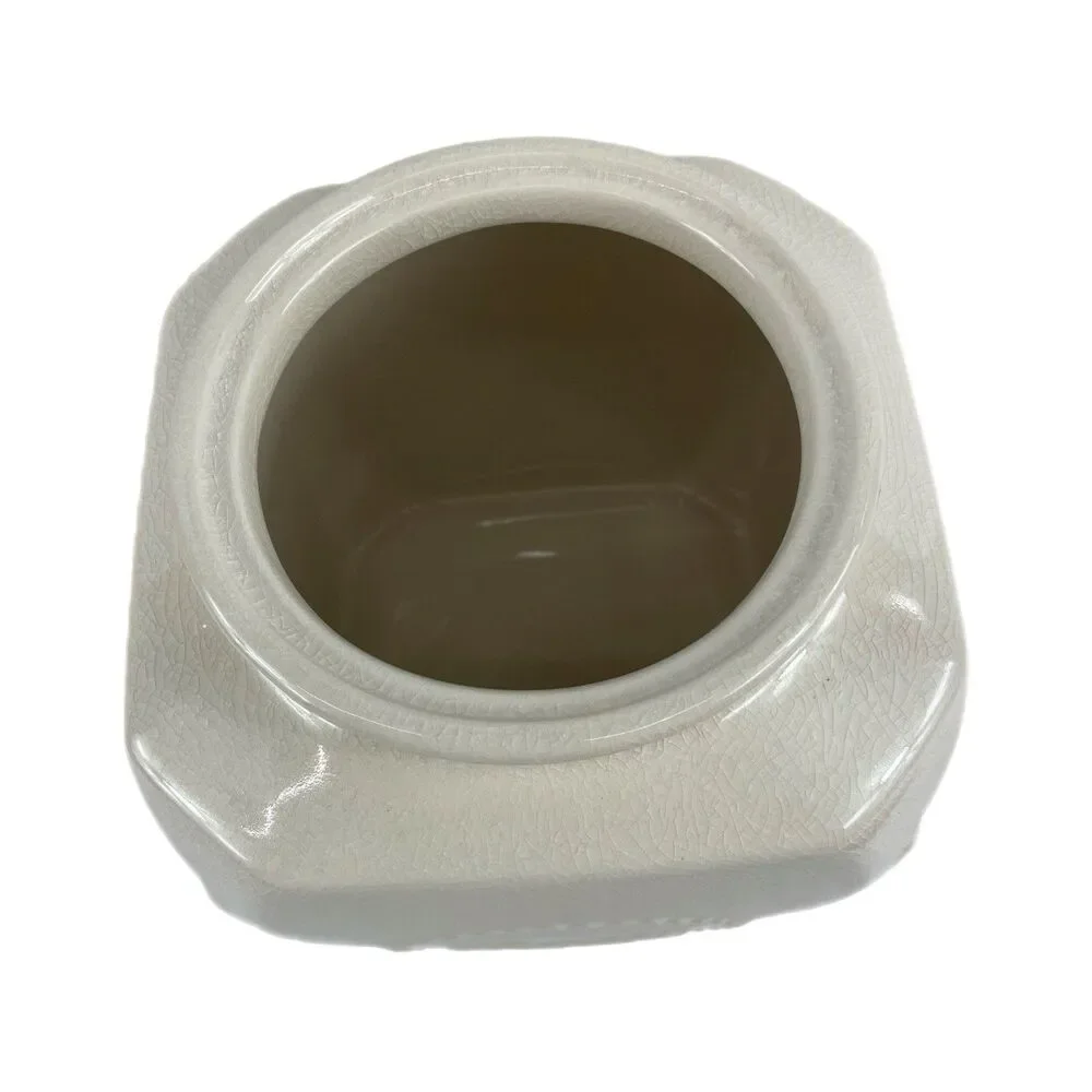 SCM Home Stoneware TREATS Jar (Cookie Jar) Off-white With Red Lid